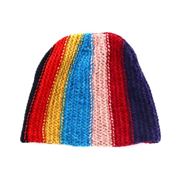 Chenille Crochet Beanie Unisex O/S Kidcore Soft Girl Boho Casual Streetwear Ski - Picture 1 of 9
